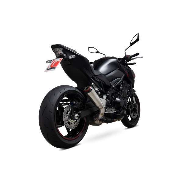 Scorpion Exhaust Kawasaki Z900 2020 - 2023 Red Power Slip-on Brushed Stainless Steel Sleeve. Does not fit US model.